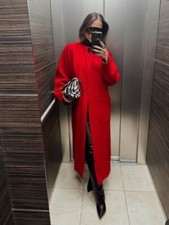 ZARA NEW WOMAN MANTECO WOOL BLEND COAT ZW COLLECTION RED Size L 9862/638 sale!