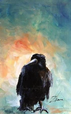 ORIGINAL ACRYLIC Impressionism ART WILD CROW ARTISTIC EXPRESIVE MODERN PAINTING