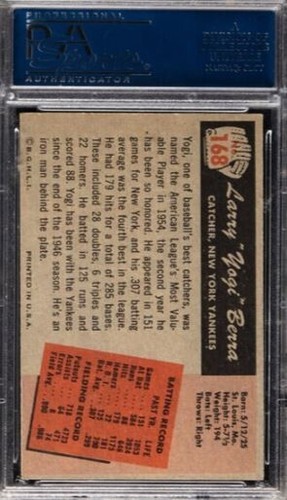 1955 Bowman #168 Yogi Berra PSA 5 - Picture 2 of 2