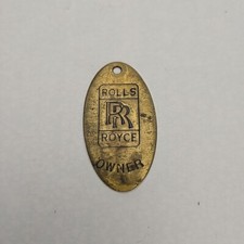 Rolls Royce Brass Owners Vtg. Keychain Fob Holder ~RARE ~