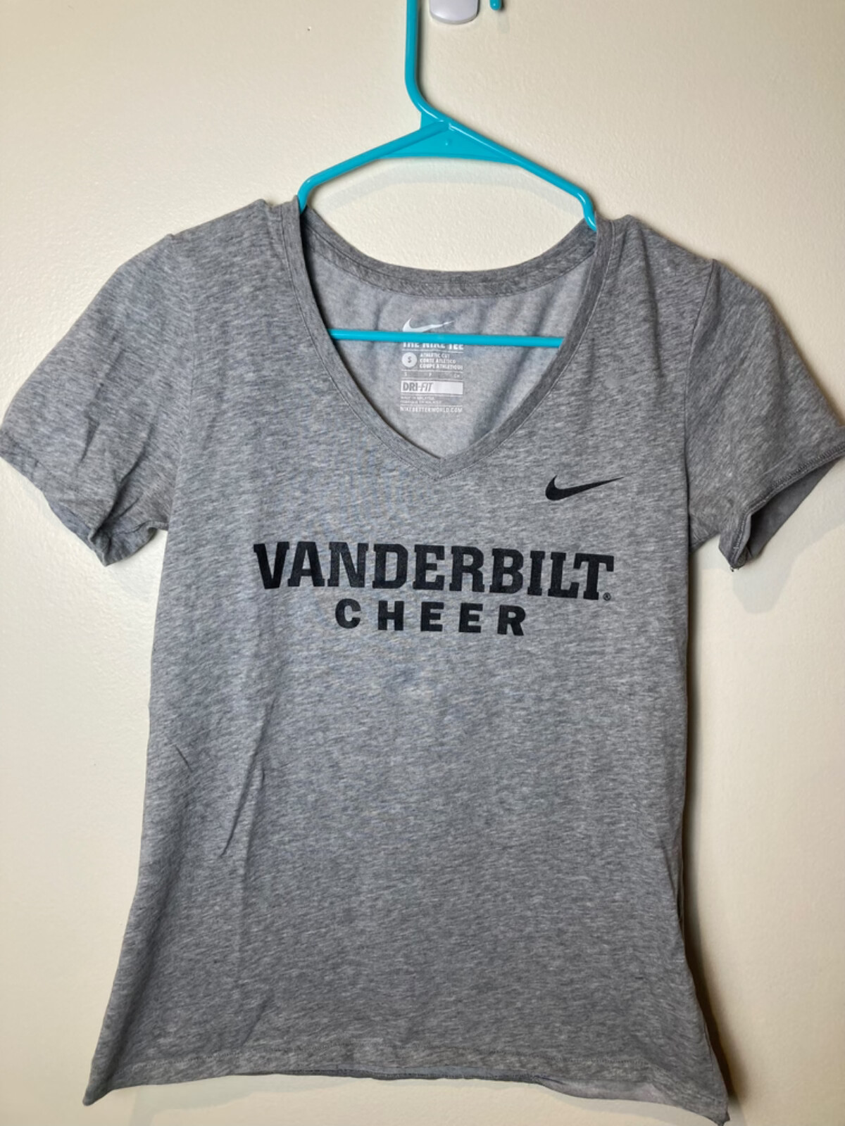 Vanderbilt Commodores Cheer Nike Tee Short Sleeve Shirt Women's Gray Small