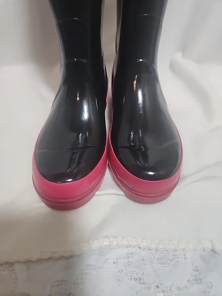 Botas de lluvia MARC JACOBS negras y rosas botas de agua botas de goma talla 6,5/37 prioridad Foto 2 de 4