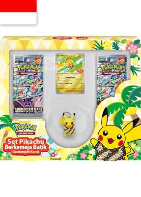 Pokemon TCG PIKACHU Berkemeja Batik Keychain Set Box Promo