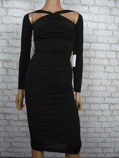 $98 Astr The Label Black Cutout Long Sleeve Bodycon Dress XS NEW A427