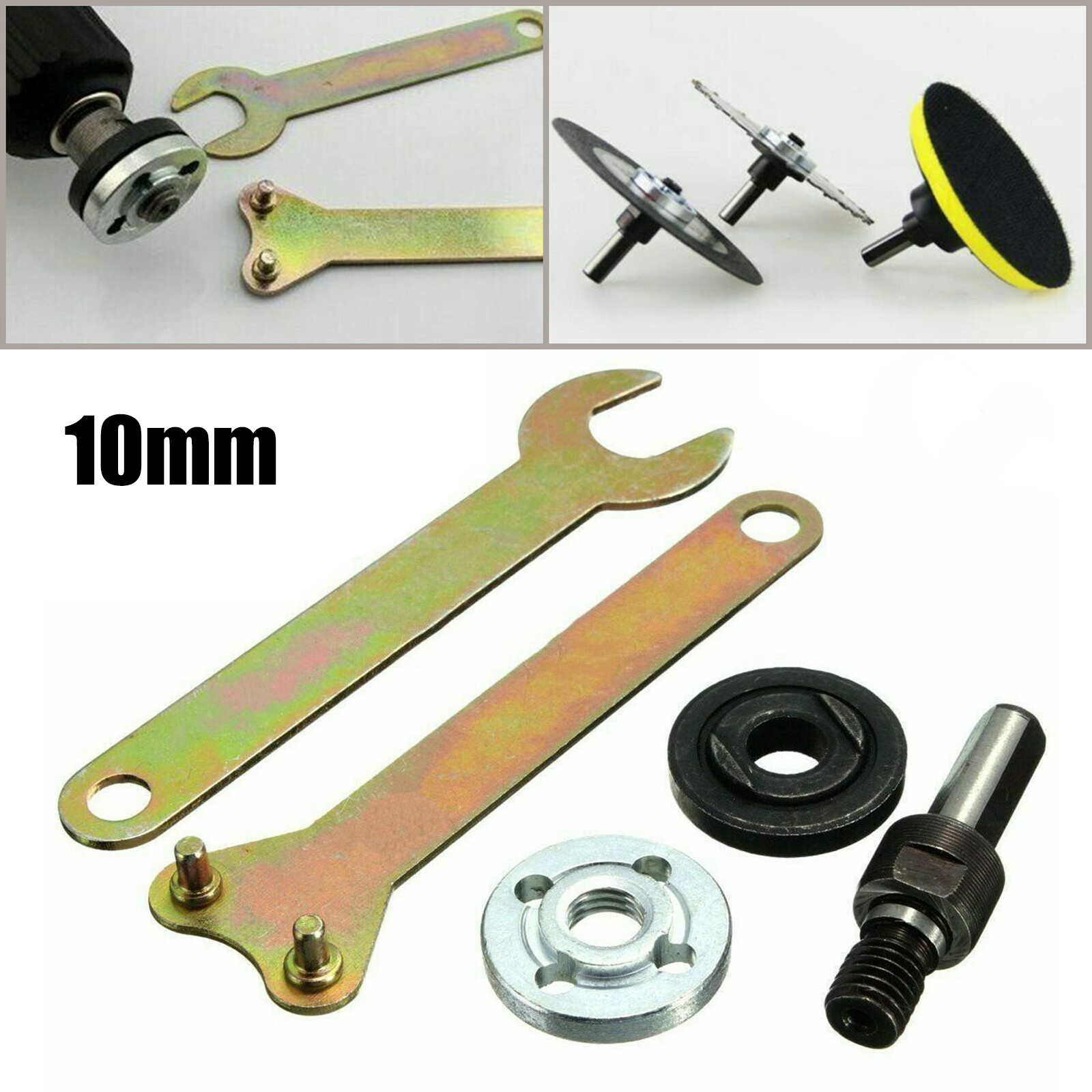 5Pcs Drill Adapter Shank Mandrel Cutting Disc Arbor Kit For Angle