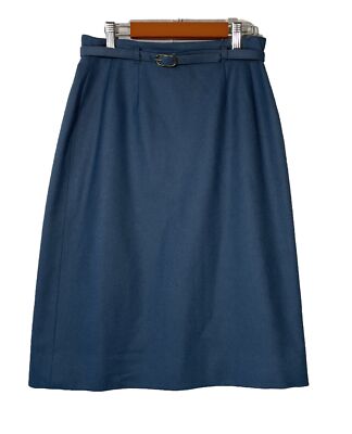 Pendleton Pencil Skirt Petite Size 8 Blue Lined 100% Virgin Wool Made in USA