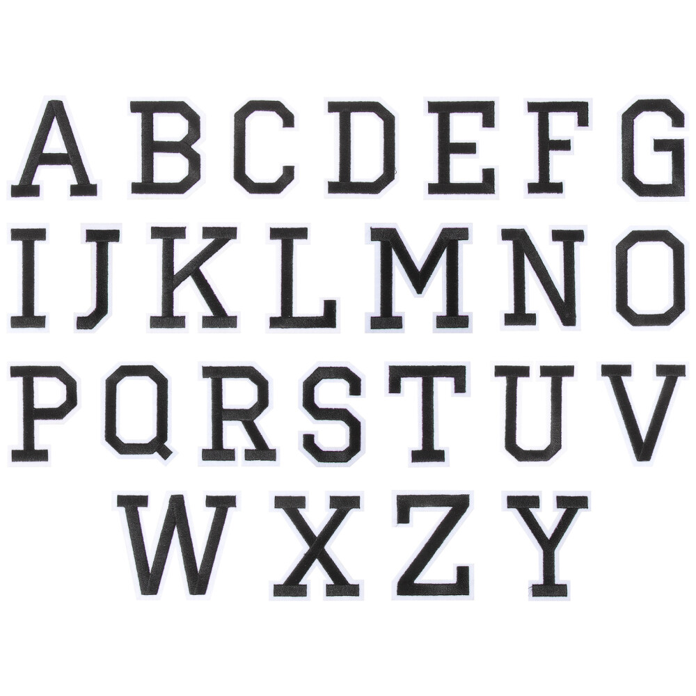 26PCS Clothing Patches Letter Iron On Patches Embroidered DIY Patches Iron On