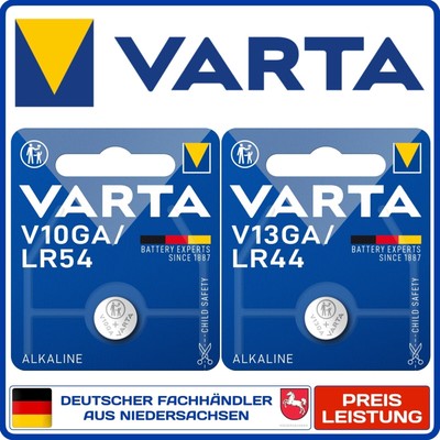 Varta AG10 AG13 V10GA V13GA LR44 LR54 Knopfzellen Batterien + aus 2025 +
