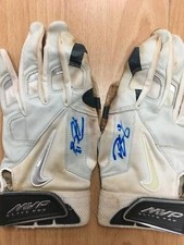 PHILLIP EVANS Autographed Game-Used Batting Gloves White MVP Elite JSA ~ M#21