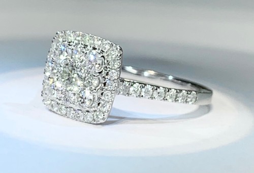 Anillo de diamantes 1,05 quilates G VS2 corte brillante conjunto en oro blanco - Imagen 4 de 12