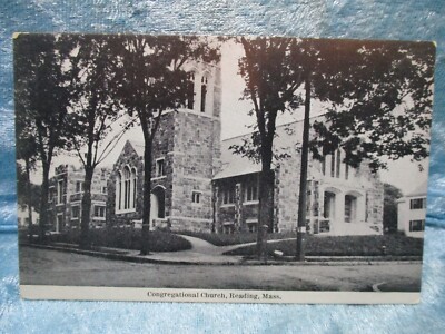 Congregational Church Reading Mass. Postcard