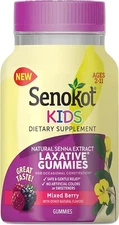 Senokot Kids Mixed Berry Laxative Gummies for Age 2+, 40 COUNT Senna Extract