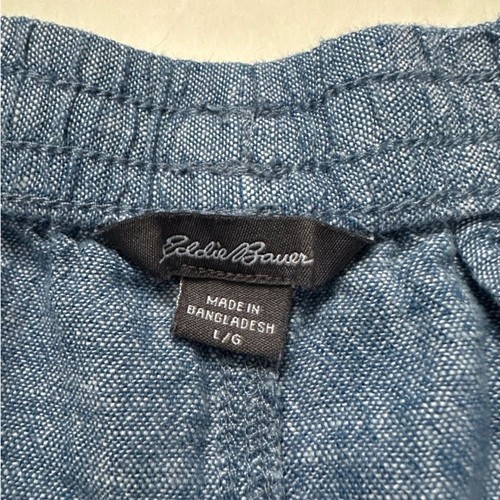 Eddie Bauer women’s blue linen shorts elastic waist - Picture 4 of 7