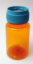 12 Empty Prescription Pill Bottles Amber w/ Green Reversible Caps Wide Opening