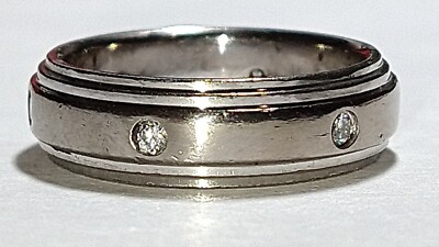 Solid 19k white gold scott kay diamond eternity wedding band ring  grams 18k