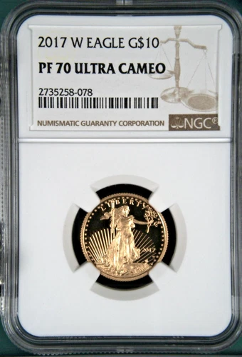 2017 W Gold Eagle $10 NGC PF70 ULTRA CAMEO West Point Mint TOP POP PROOF USA