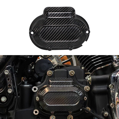 Black Carbon Fiber Transmission Side Cover for Harley Touring Road