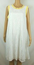 Madison Leigh White Lace Overlay Swing Dress Women's Sz 2XL Polyester Blend NWT 