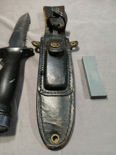Vintage Explorer Wilderness Survival Knife W/Leather Sheath Compass in handle - Picture 20 of 24