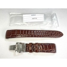 Montre SEIKO Premier bracelet en cuir véritable 21 mm bracelet marron 4A071JL...