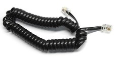 Black Coiled Telephone Cord Home Landline Phone Spiral Cable Connector