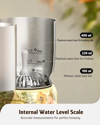 Hazel Quinn Electric Milk Frother Stainless Steel Coffee Milk Steamer Detachable - Imagen 4 de 10