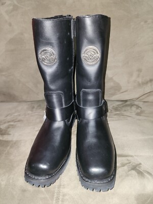 Milwaukee Leather Size 10.5 Women Classic Harness Boots Black Biker Goth  Grunge