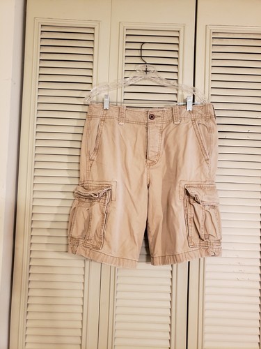Hollister Cargo Shorts Mens 32 Khaki tan Heavy Button Fly Preppy Y2K - 第 1/12 張圖片