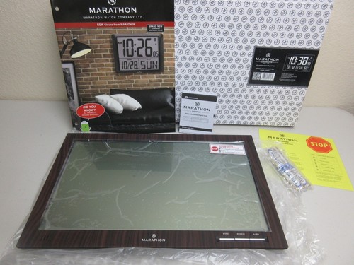Marathon CL030062WD Slim-Jumbo Atomic Digital Wall Clock Wood (Brand New) - Picture 2 of 10