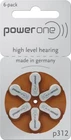 Powerone Hearing Aid Battery Size P312 - 6 batteries to 240 batteries - Fresh