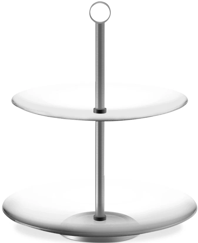 Chef Buddy Two Tier Round Dessert Tower Glass H1439 - Image 2 of 3