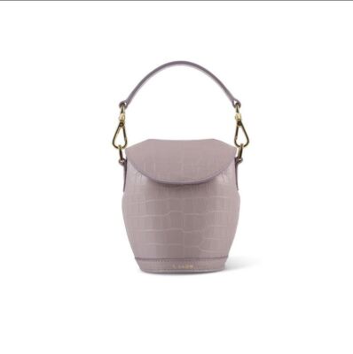 NEW designer S Joon Mini Milk Pail bucket bag, RRP 475, bargain, lilac, croco
