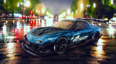 Anime car mazda rx7 tuning need for speed popup Play Gaming Mat Desk