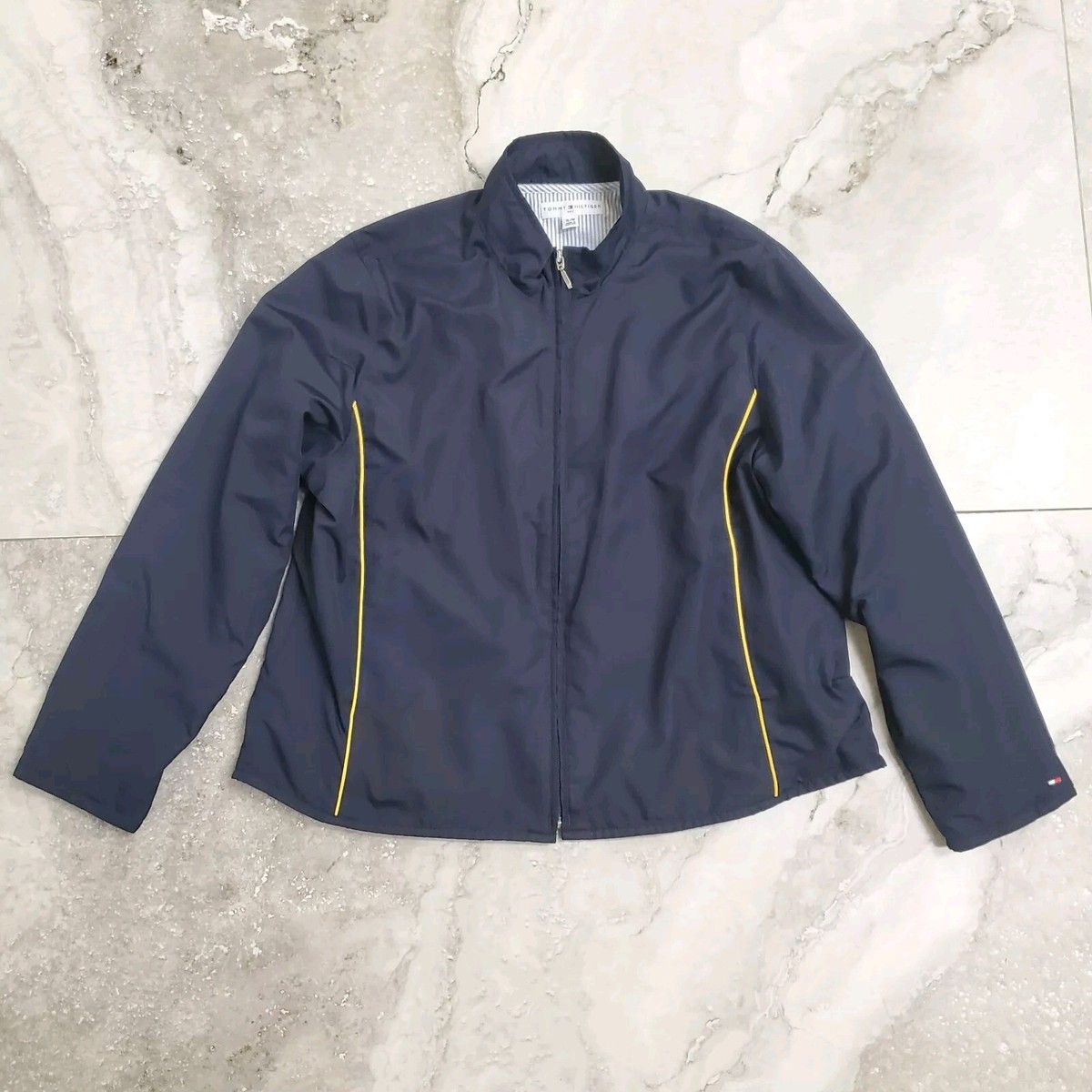 Tommy Hilfiger Golf Mens XL Jacket Fleece Lined Windbreaker Blue