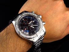 Custom Mens Breitling A13370 Super Avenger XL 48MM S.Steel with Diamonds 4.5 Ct 3
