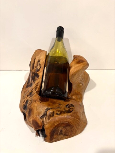 Shan Mu Wooden Hand Carved Wine Bottle Display - Picture 3 of 13