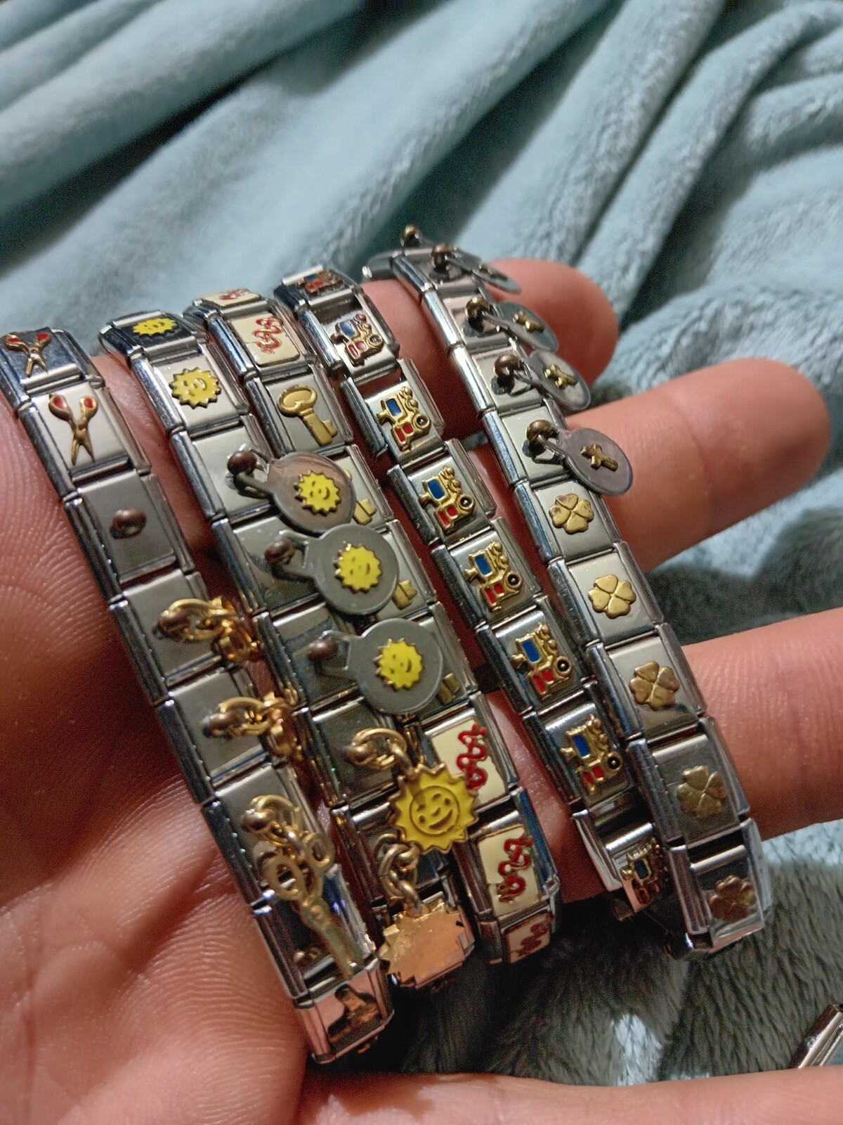 100 Pc Mixed Lot Italian Charm Bracelet Link 9mm Wholesale Bulk New 330