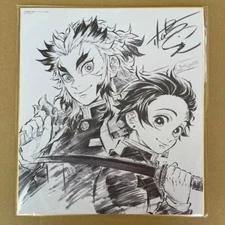 Demon slayer Rengoku Kyoujuro & Kamado Tanjiro Signed Shikishi ufotable Limited