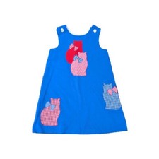 VINTAGE Chocolate Soup Dress Jumper GirlsSize8 CatsKittensKitty Lined USA nov24