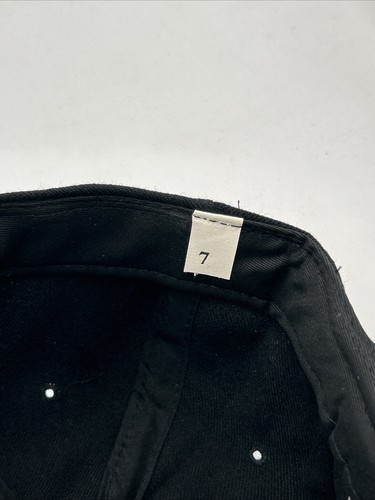 Vintage Yupoong Black Flat Brimmed Hat Cap Size 7 - Picture 8 of 8