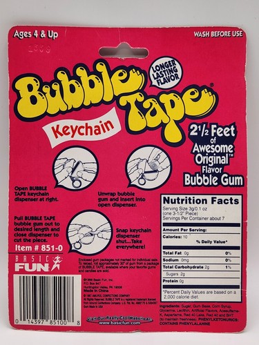 Bubble Tape Vintage Basic Fun Keychain #851-0 - Picture 2 of 2