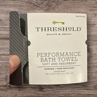 Threshold Performance Bath Towel 100% Cotton 30” X 54” Navy Blue