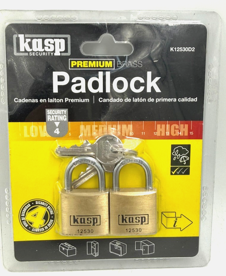 Kasp 125 Series Premium Brass Padlock 30mm Twin Pack K12530D2