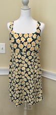 Diane Von Furstenberg DVF Target Dress Size 8 Yellow Poppy Mini Flowers Easter