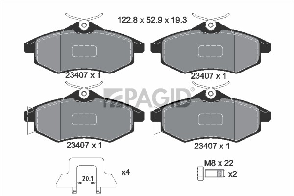 Pagid Bremsbelagsatz BremsklöTze FüR CitroëN C2 Jm_ C3 I Fc_ Fn_ Jg_-image