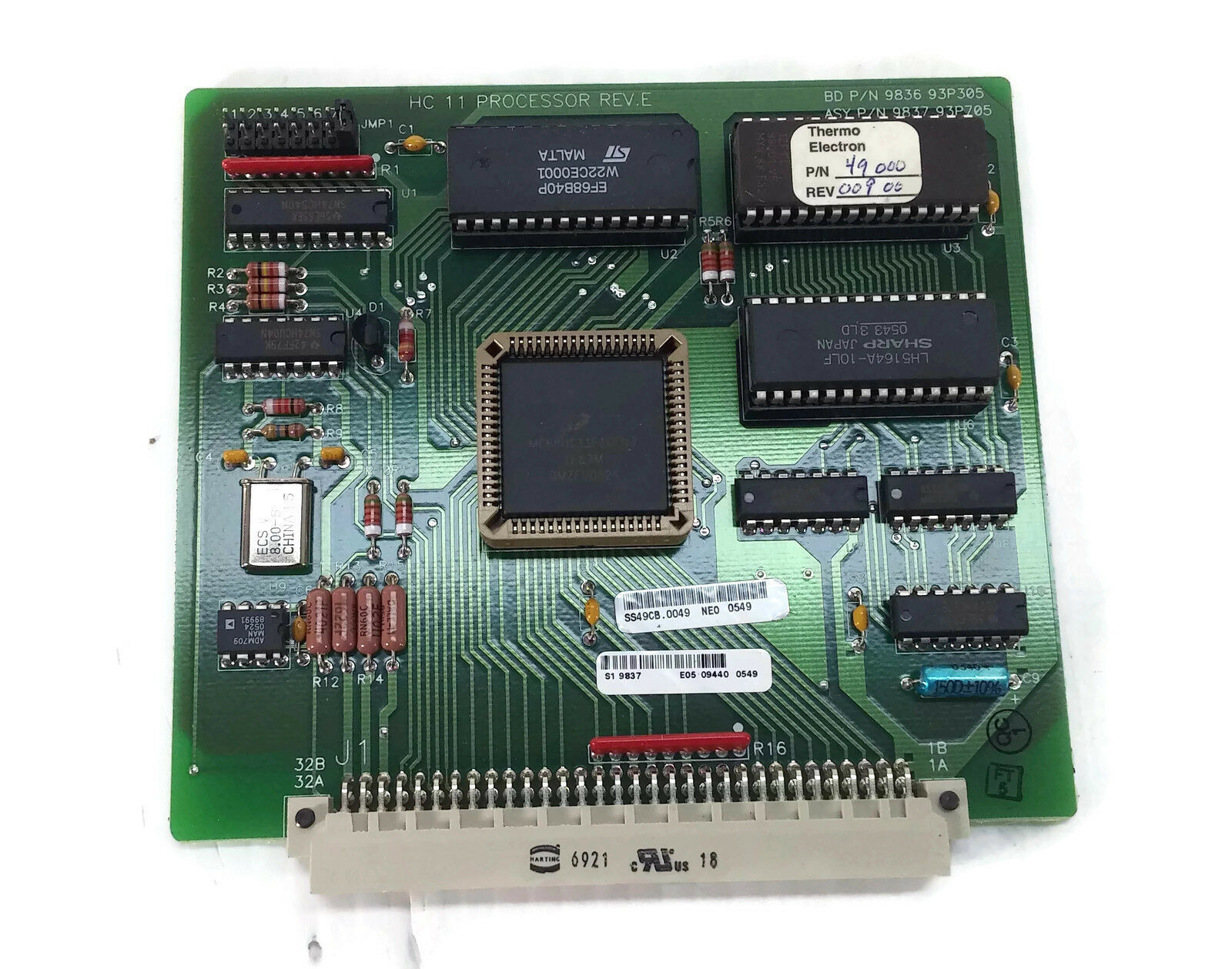 THERMO ENVIROMENTAL HC11 PROCESSOR BOARD REV.E PN 9836 93P305