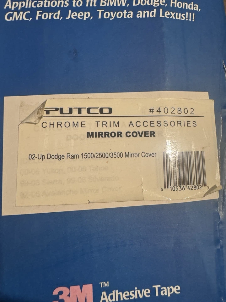 PUTCO, 02-05 Dodge Ram 1500/2500/3500, R & L Door Mirror Covers, Chrome, #402802 - Image 3 of 4