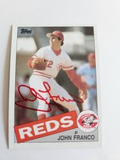 Signed 1985 Topps John Franco Rookie Card. rookie card picture