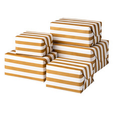 White Gold Striped Wrapping Paper 20m Rolls Pack of 2 or 4 Gift Wrap