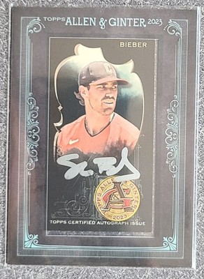 2023 Allen & Ginter #MA-SB Shane Bieber Framed Mini Autographs Black 25/25